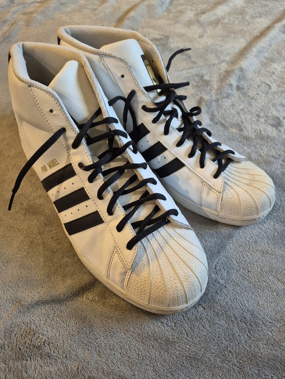 Adidas Pro Model Shell Toe Shoes S85956 Size 13 Mens White Black Hightop